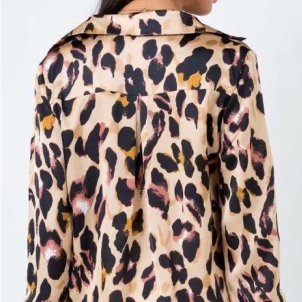 Leopard Print Oversized Blouse